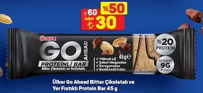 A101 Ülker Go Ahead Kırmızı Meyveli ve Bitter Çikolatalı Kuruyemiş Bar 35 gr